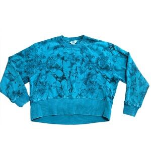 JoyLab Teal and Black Tie-Dye Sweatshirt